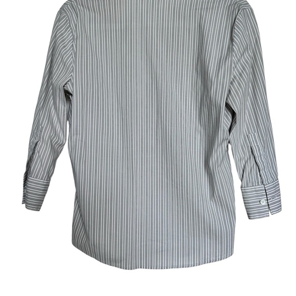 Calvin Klein Grey White Stripe Shirt in Size 10 Office - Picture 2 of 4